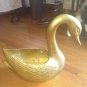 Vintage Solid Imperial Brass Large Swan Planter ~ Approx. 14" H by 17" Long ~...