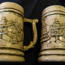 Lot of 2 vintage Christmas scene Mug stein, beer or drinkware