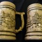 Lot of 2 vintage Christmas scene Mug stein, beer or drinkware