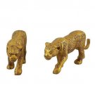 Golden Jaguar Pair Decorative Statue