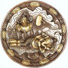 Ganesha Wall Hanging Plate Brass Statue, Multicolor