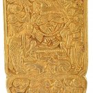 Ganesha and Radha Krishna Comb Brass Statue, Golden