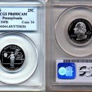 1999-S Clad Pennsylvania State Quarter PCGS PR69DCAM * FREE SHIPPING *