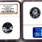 Silver 2003 S Missouri State 25ct * NGC PF 70 UCAM *  70  FREE SHIPPING