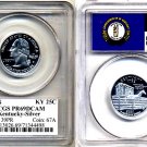 Silver PQ 2001-S Kentucky 25ct PCGS FLAG PR69 DEEP CAMEO * FREE SHIPPING