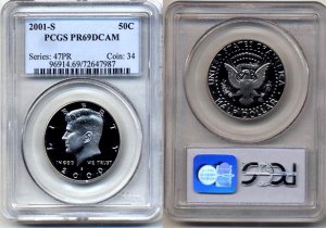 2001-S Kennedy Half Dollar PCGS PR69DCAM * FREE SHIPPING *