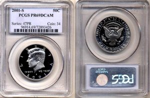 2001-S Kennedy Half Dollar PCGS PR69DCAM * FREE SHIPPING *