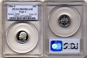 1981-S Type 1 Proof Roosevelt Dime PCGS PR69DCAM * FREE SHIPPING *