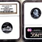 2000-s Silver Virginia State Quarter NGC PF 70 Ultra Cameo * FREE SHIPPING *
