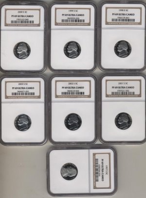 Jefferson set 1997-2003 NGC PF69UCAM