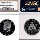 1995-S CLAD Proof Kennedy Half NGC PF 70 ULTRA CAMEO