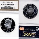 1999-S Proof SILVER Kennedy Half NGC PF 70 ULTRA CAMEO