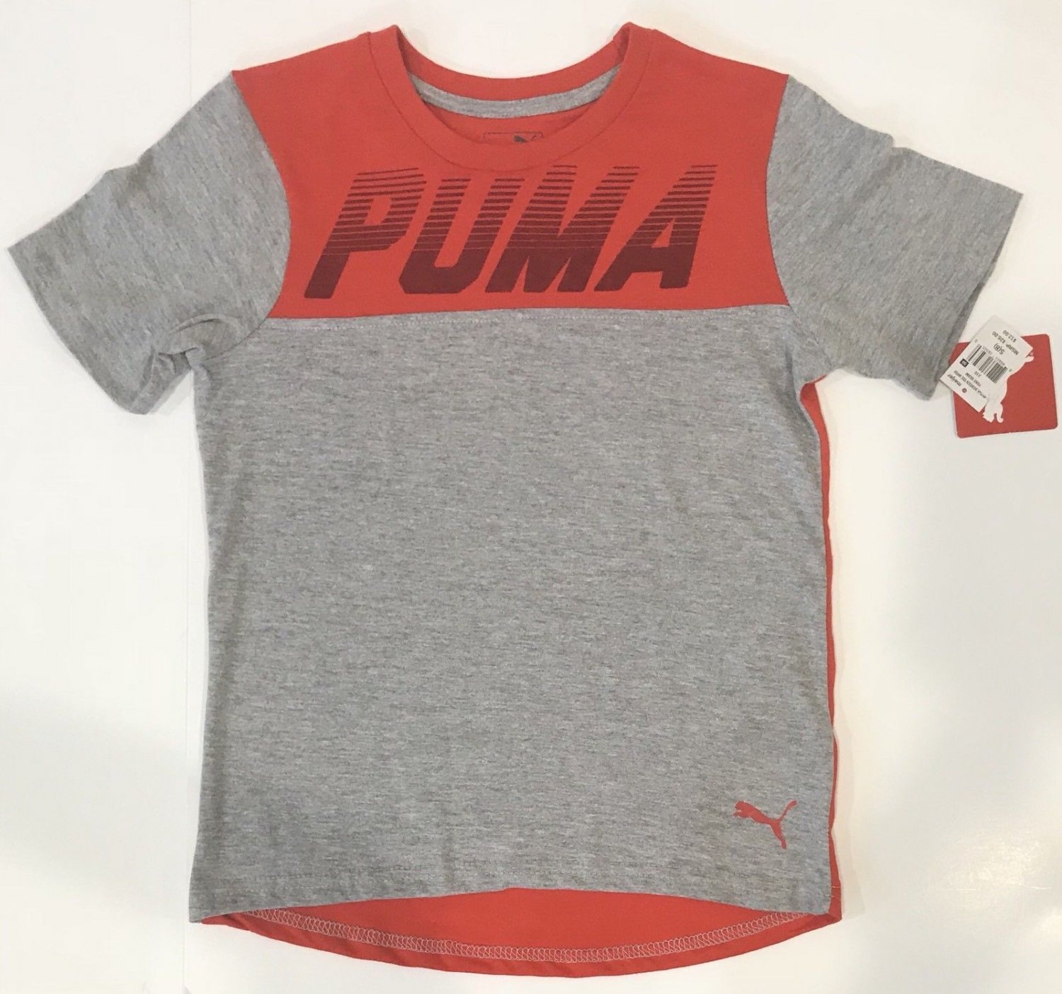 PUMA Boys Youth Shirt Size Small 8. Gray Red