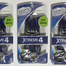 Schick XTREME4 XTREME 4 Blades Extreme Shaving Titanium 4 Packs 12 Razors Total