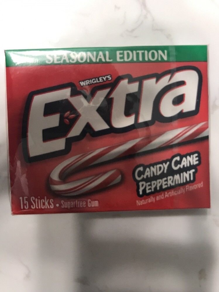 Extra Gum CANDY CANE PEPPERMINT 7 Packs Seasonal Edition Exp 7/2018 Holiday