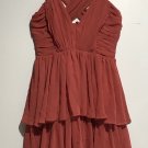 H&M Chiffon Pleat Bodice Layered Hem Party Dress Size 8 Wedding HM Prom
