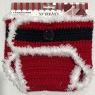 Diaper Cover Hand Crocheted Christmas Santa Red Photography Prop 6 12 months