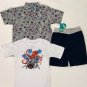 Surf Beach Design Boys 3-pc Summer Outfit Button Up Shorts Squid Octopus PS 6/7