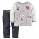 Carter's Baby Girl 2-Piece Patch Top & Jeggings Set 24 Months