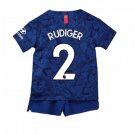 Antonio RUDIGER #2 Chelsea Home Boys 2019-2020 Kids Soccer Jersey Kit