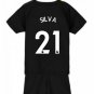 David SILVA #21 Manchester City Away Boys 2019-2020 Kids Soccer Jersey