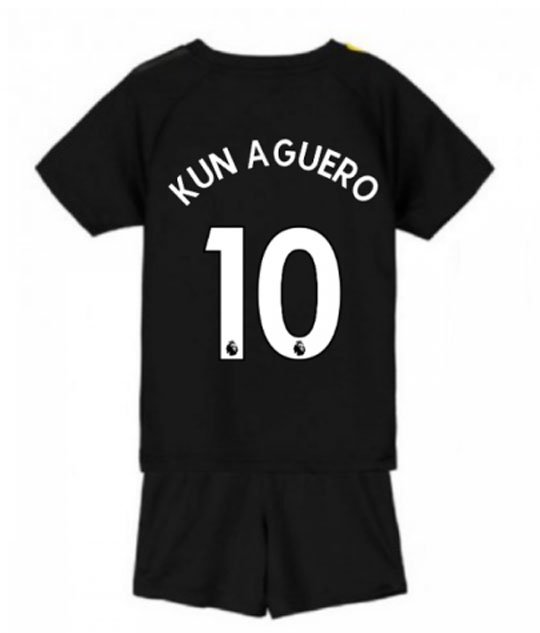 Sergio KUN AGUERO #10 Manchester City Away Boys 2019-2020 Kids Soccer Jersey