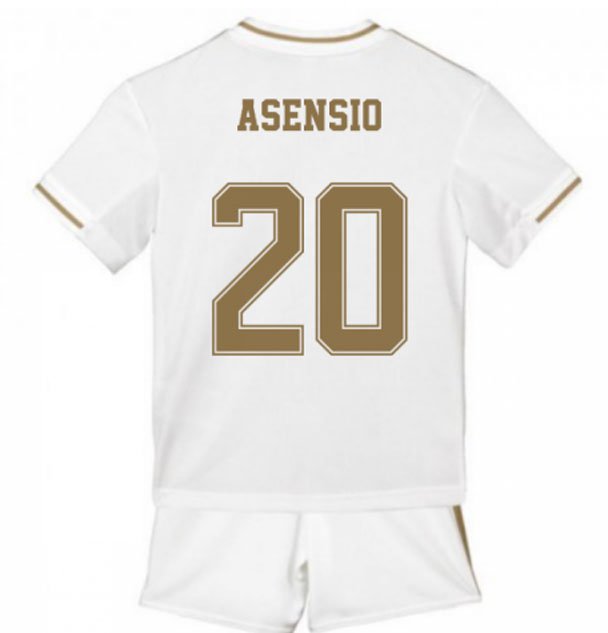 Marco ASENSIO #20 Real Madrid Home Boys 2019-2020 Kids Soccer Jersey