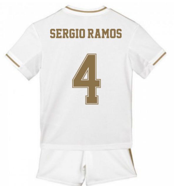 SERGIO RAMOS #4 Real Madrid Home Boys 2019-2020 Kids Soccer Jersey