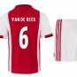 Donny VAN DE BEEK #6 Ajax Amsterdam Home Boys 2019-2020 Kids Soccer Jersey Kit