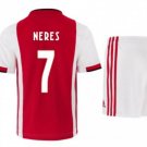 David NERES #7 Ajax Amsterdam Home Boys 2019-2020 Kids Soccer Jersey Kit