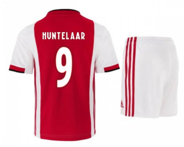 Klaas Jan HUNTELAAR #9 Ajax Amsterdam Home Boys 2019-2020 Kids Soccer Jersey Kit