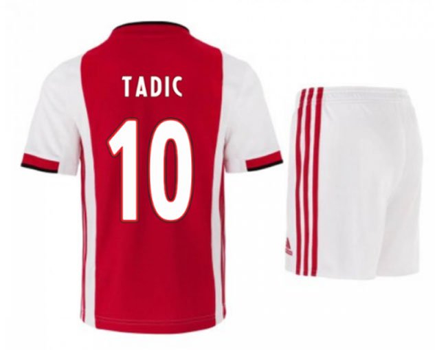 Dusan TADIC #10 Ajax Amsterdam Home Boys 2019-2020 Kids Soccer Jersey Kit