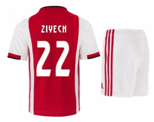 Hakim ZIYECH #22 Ajax Amsterdam Home Boys 2019-2020 Kids Soccer Jersey Kit