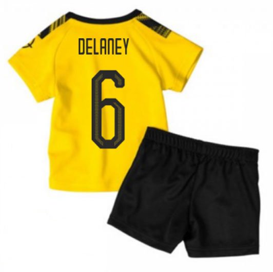 Thomas DELANEY #6 Borussia Dortmund Home Boys 2019-2020 Kids Soccer Jersey Kit