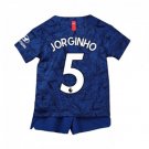 JORGINHO #5 Chelsea Home Boys 2019-2020 Kids Soccer Jersey Kit