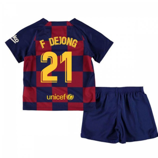 Frenkie DE JONG #21 Barcelona Home Boys 2019-2020 Kids Soccer Jersey