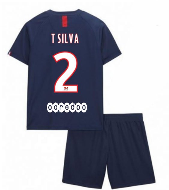 Thiago SILVA #2 PSG Paris Saint Germain Home Boys 2019-2020 Kids Soccer Jersey