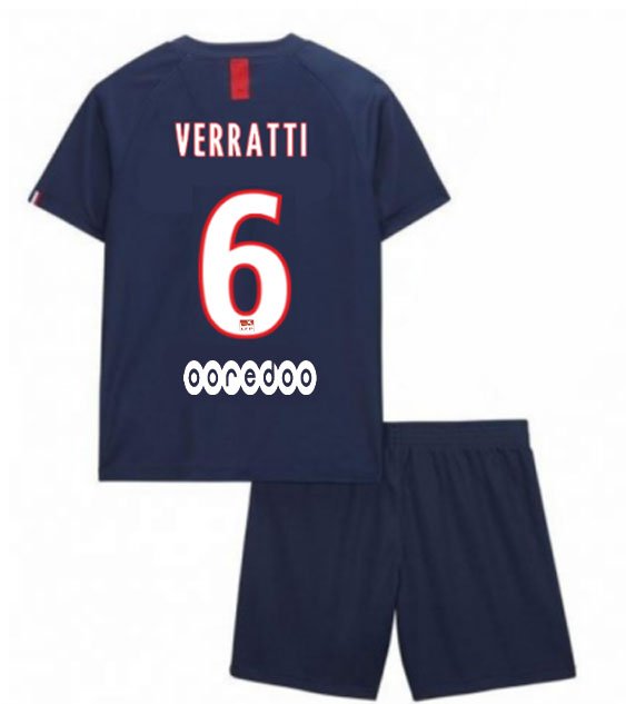 Marco VERRATTI #6 PSG Paris Saint Germain Home Boys 2019-2020 Kids Soccer Jersey