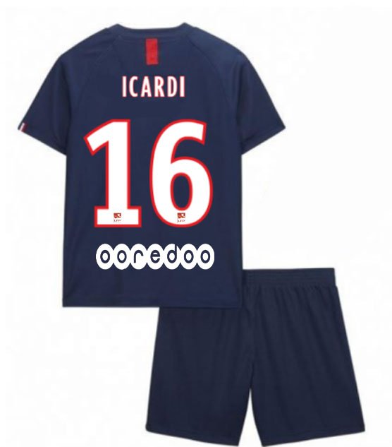 Mauro ICARDI #16 PSG Paris Saint Germain Home Boys 2019-2020 Kids Soccer Jersey