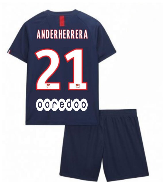 ANDER HERRERA #21 PSG Paris Saint Germain Home Boys 2019-2020 Kids Soccer Jersey