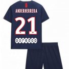 ANDER HERRERA #21 PSG Paris Saint Germain Home Boys 2019-2020 Kids Soccer Jersey
