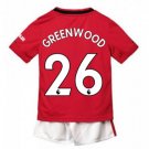 Mason GREENWOOD #26 Manchester United Home Boys 2019-2020 Kids Soccer Jersey