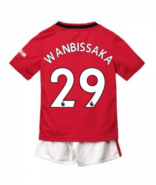 Aaron WAN BISSAKA #29 Manchester United Home Boys 2019-2020 Kids Soccer Jersey