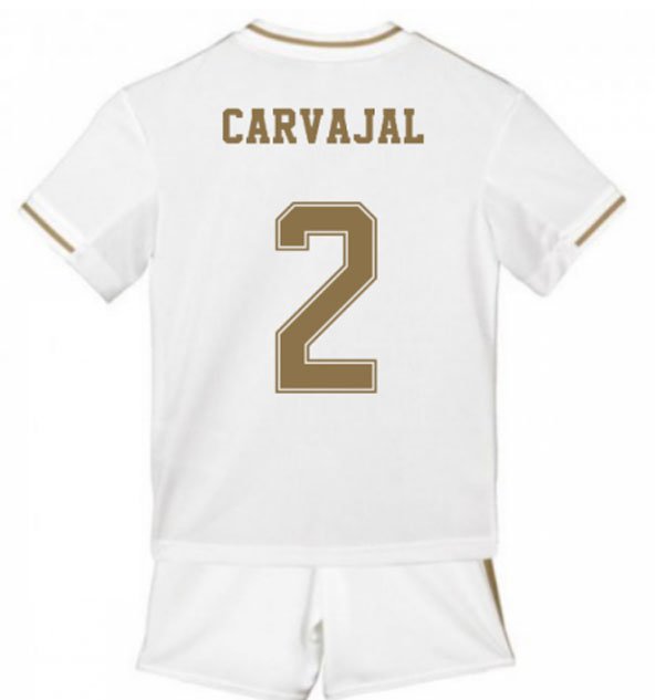 Dani CARVAJAL #2 Real Madrid Home Boys 2019-2020 Kids Soccer Jersey