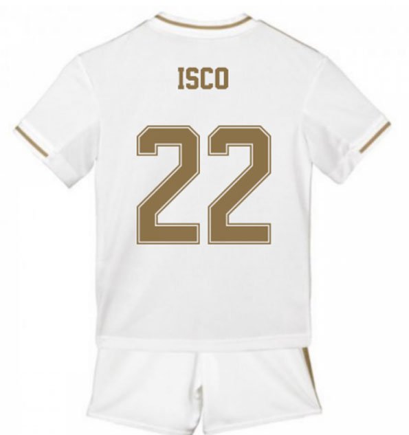 ISCO Alarcon #22 Real Madrid Home Boys 2019-2020 Kids Soccer Jersey