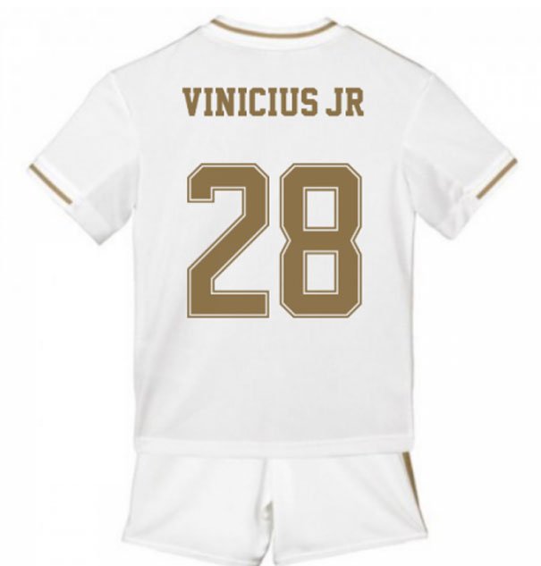 VINICIUS JR #25 Real Madrid Home Boys 2019-2020 Kids Soccer Jersey