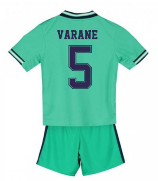 Raphael VARANE #5 Real Madrid Third Boys 2019-2020 Kids Soccer Jersey