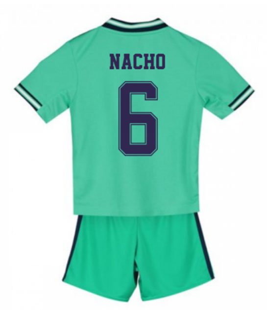 NACHO #6 Real Madrid Third Boys 2019-2020 Kids Soccer Jersey