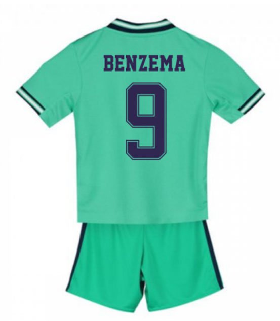 Karim BENZEMA #9 Real Madrid Third Boys 2019-2020 Kids Soccer Jersey