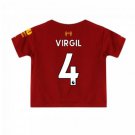 VIRGIL van Dijk #4 Liverpool Home Boys 2019-2020 Kids Soccer Jersey